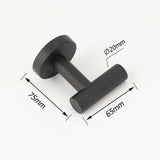 Shower Accessories: Matt Black Robe Hook Hanger Organizer Bathroom Wall Mounted Kit Stainless Steel