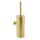 Shower Accessories: Bathroom Brushed Gold Stainless Steel Round Toilet Brush Wall Mounted Holder Cup