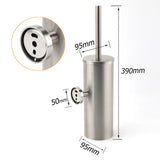 Shower Accessories: Brushed Nickel Silver Round Toilet Brush Stainless Steel Wall Mounted Holder Cup