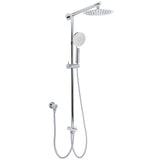 Shower Heads & Screens: WELS Chrome Round 8" Stainless Steel Rain Head Handheld Sliding Rail Arm 2in1 Shower Set