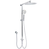 Shower Heads & Screens: WELS Chrome Round Large 12" Rain Shower Head 3 Modes Handheld Wall Arm Rail 2in1 Set
