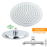 Shower Heads & Screens: WELS Chrome 9" Rainfall Dual Shower Head & Handheld Sliding Rail Wall Arm Round Set