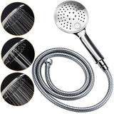 Shower Heads & Screens: WELS Chrome Round 9" Rainfall Dual Shower Head & Handheld Sliding Rail Wall Arm Twin Taps