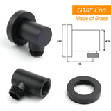 Shower Heads & Screens: Matt Black Dual Shower Large 12" Square Head Handheld Adjustable Silde Rail Set Twin Taps