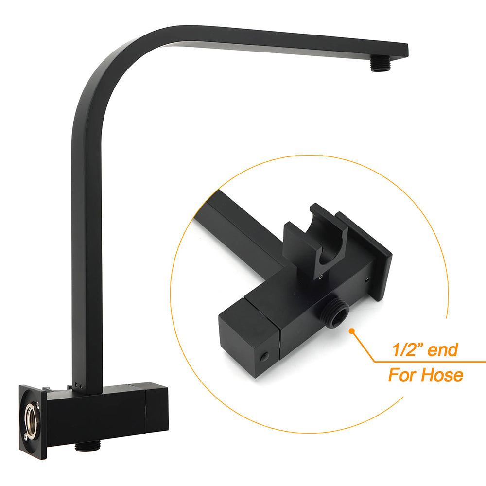 Shower Heads & Screens: WELS Matt Black 10" Rain Shower Head 3 Mode Handheld Gooseneck Arm Diverter 2in1 Set Taps