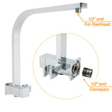 Shower Heads & Screens: Chrome Square Twin Rain Shower 8" Head 3 Mode Handheld Diverter Wall Arm Set