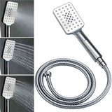 Shower Heads & Screens: Chrome Square Twin Rain Shower 8" Head 3 Mode Handheld Diverter Wall Arm Set