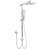 Shower Heads & Screens: Chrome Square 8" Rain Shower Head 3 Mode Handheld Sliding Rail Arm 2 IN 1 Set Diverter