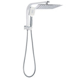 Shower Heads & Screens: WELS Dual Square Shower Head 3 Mode Handheld Diverter Wall Arm 10" Rain Set