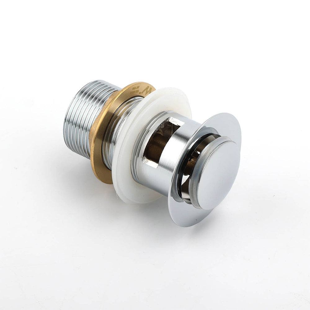 32mm Pop Up Push Brass Waste Plug Overflow Basin Sink Drain Chrome Kit Watermark