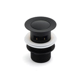 Shower Heads & Screens: Matt Black Brass 32mm Push Pop Up Waste Plug Overflow Basin Sink Drain Outlet
