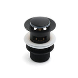 Shower Heads & Screens: Matt Black Brass 32mm Push Pop Up Waste Plug Overflow Basin Sink Drain Outlet