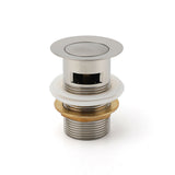Shower Heads & Screens: Brushed Nickel 32mm Push Pop Up Waste Plug Overflow Basin Sink Drain Outlet Kit