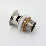 Shower Heads & Screens: Brushed Nickel 32mm Push Pop Up Waste Plug Overflow Basin Sink Drain Outlet Kit