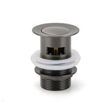 Shower Heads & Screens: Gun Metal Brass 32mm Push Pop Up Plug Overflow Basin Sink Drain Outlet Waste Kit