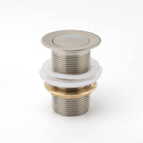 Shower Heads & Screens: Brushed Nickel 32mm Push Pop Up Waste Plug Non-Overflow Basin Sink Drain Outlet