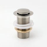 Shower Heads & Screens: Brushed Nickel 32mm Push Pop Up Waste Plug Non-Overflow Basin Sink Drain Outlet