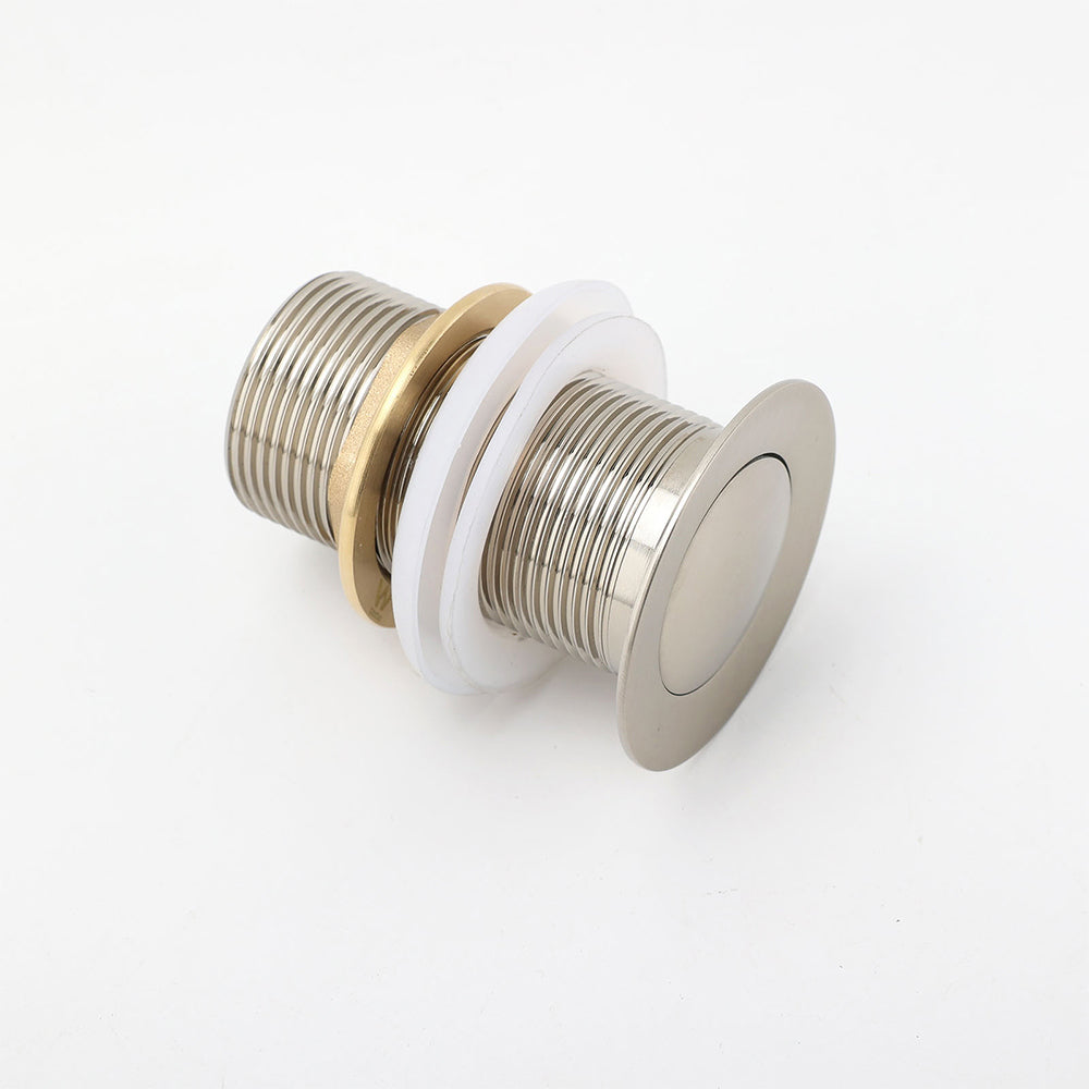 Shower Heads & Screens: Brushed Nickel 32mm Push Pop Up Waste Plug Non-Overflow Basin Sink Drain Outlet