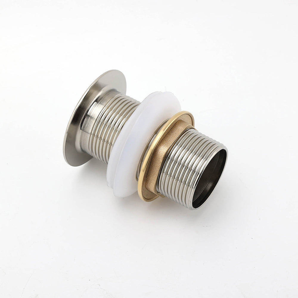 Shower Heads & Screens: Brushed Nickel 32mm Push Pop Up Waste Plug Non-Overflow Basin Sink Drain Outlet