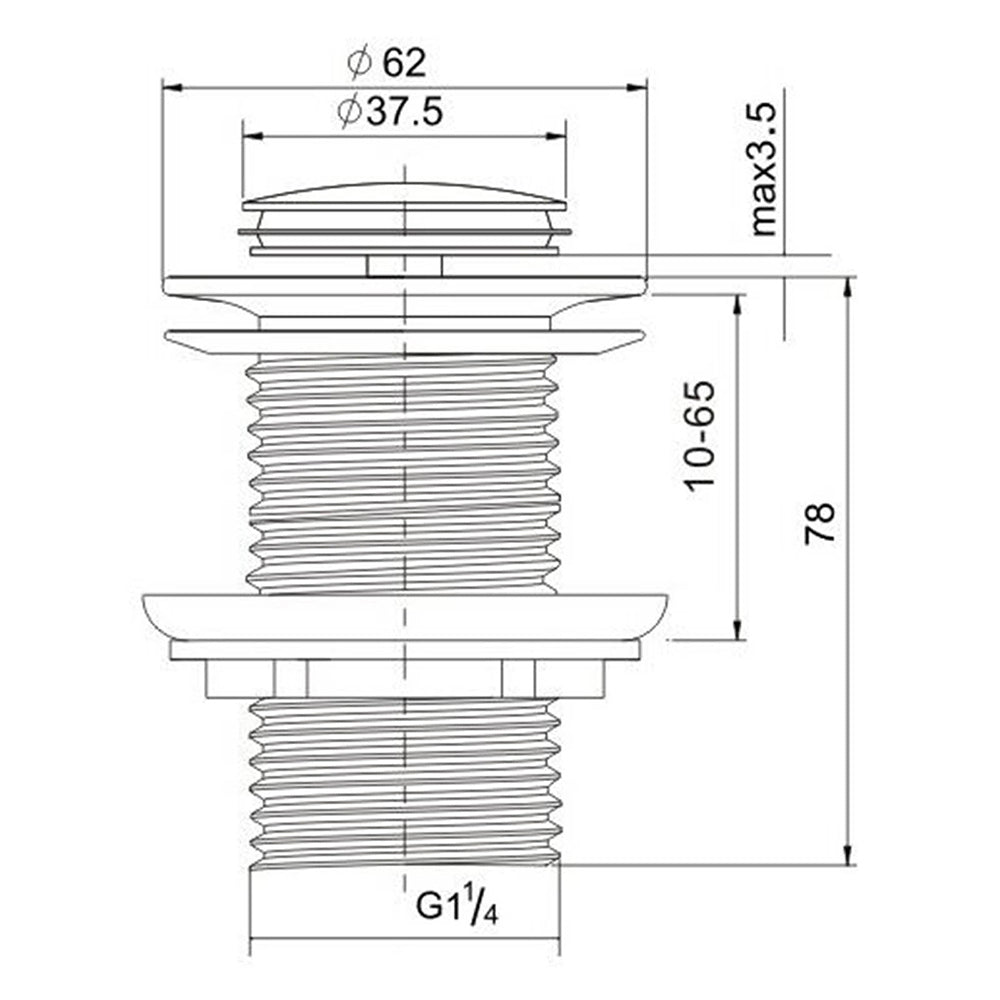 Shower Heads & Screens: Brushed Nickel 32mm Push Pop Up Waste Plug Non-Overflow Basin Sink Drain Outlet
