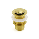 Watermark 32mm Pop Up Push Waste Plug No Overflow Basin Sink Drain Brushed Gold