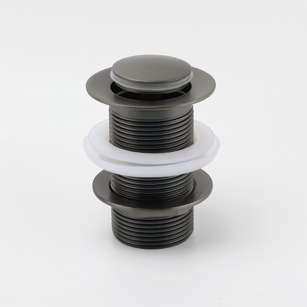 Gun Metal Brass 32mm Push Pop Up Plug Non-Overflow Basin Sink Drain Outlet Waste