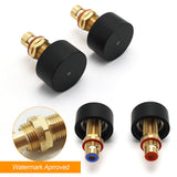 Shower Heads & Screens: Matt Black Round 1/4 Turn Twin Shower Taps Hot Cold Wall Set Bath Vanity Mixer