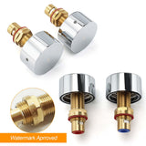 Shower Heads & Screens: Polished Chrome Round 1/4 Turn Twin Shower Taps Set Hot Cold Water Switch Mixer