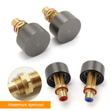 Shower Heads & Screens: Gun Metal Grey 1/4 Turn Round Hot Cold Tap Wall Set Shower Vanity Spout Switch