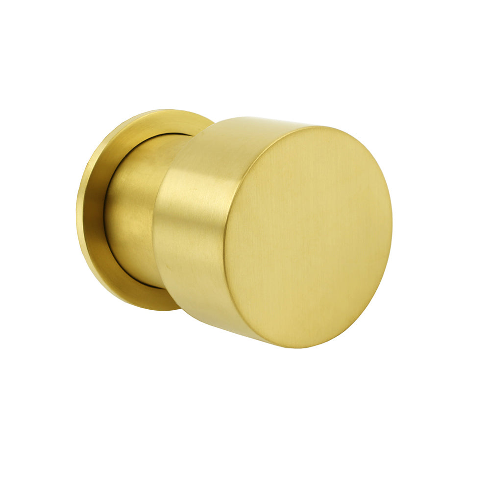 Shower Heads & Screens: Brushed Gold Round Knob Turn Shower Hot Cold Mixer Tap Valve Ceramic Cartridge