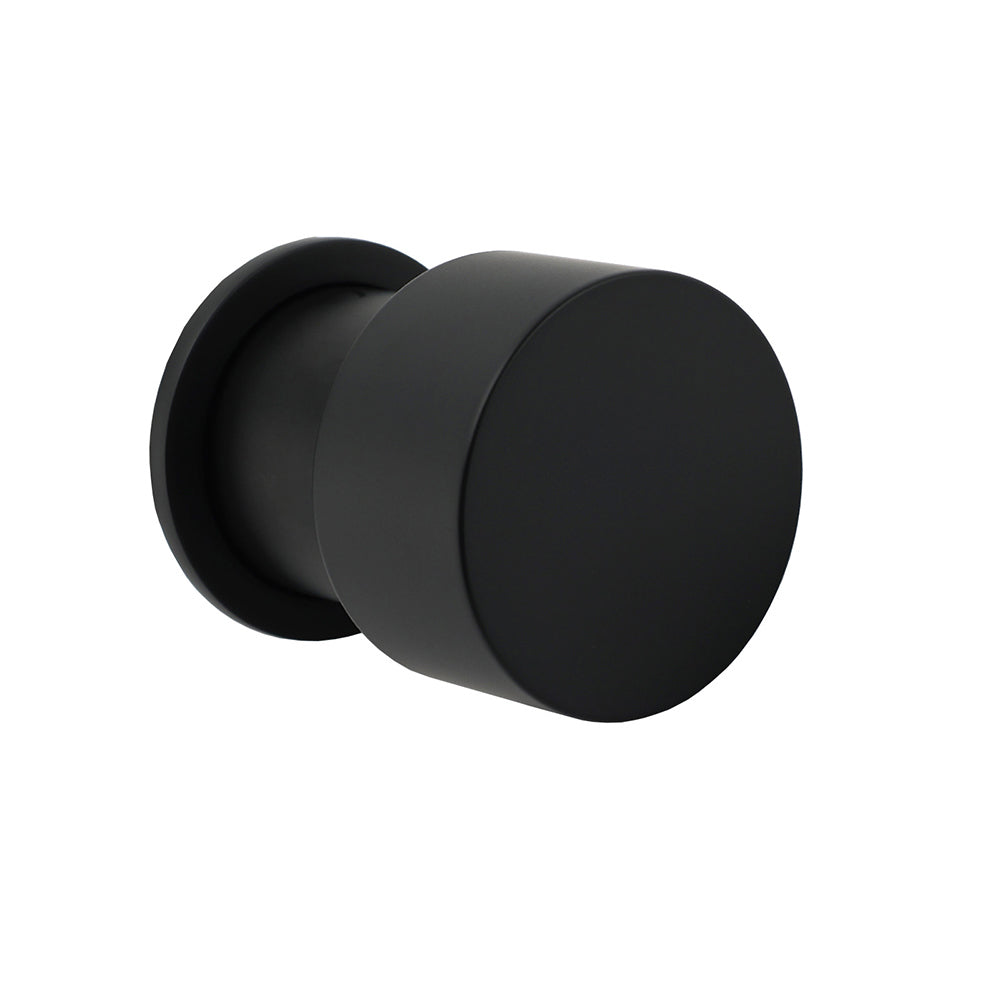 Matt Black Round Knob Concealed Shower Mixer Valve Hot Cold Water Switch Tap Kit