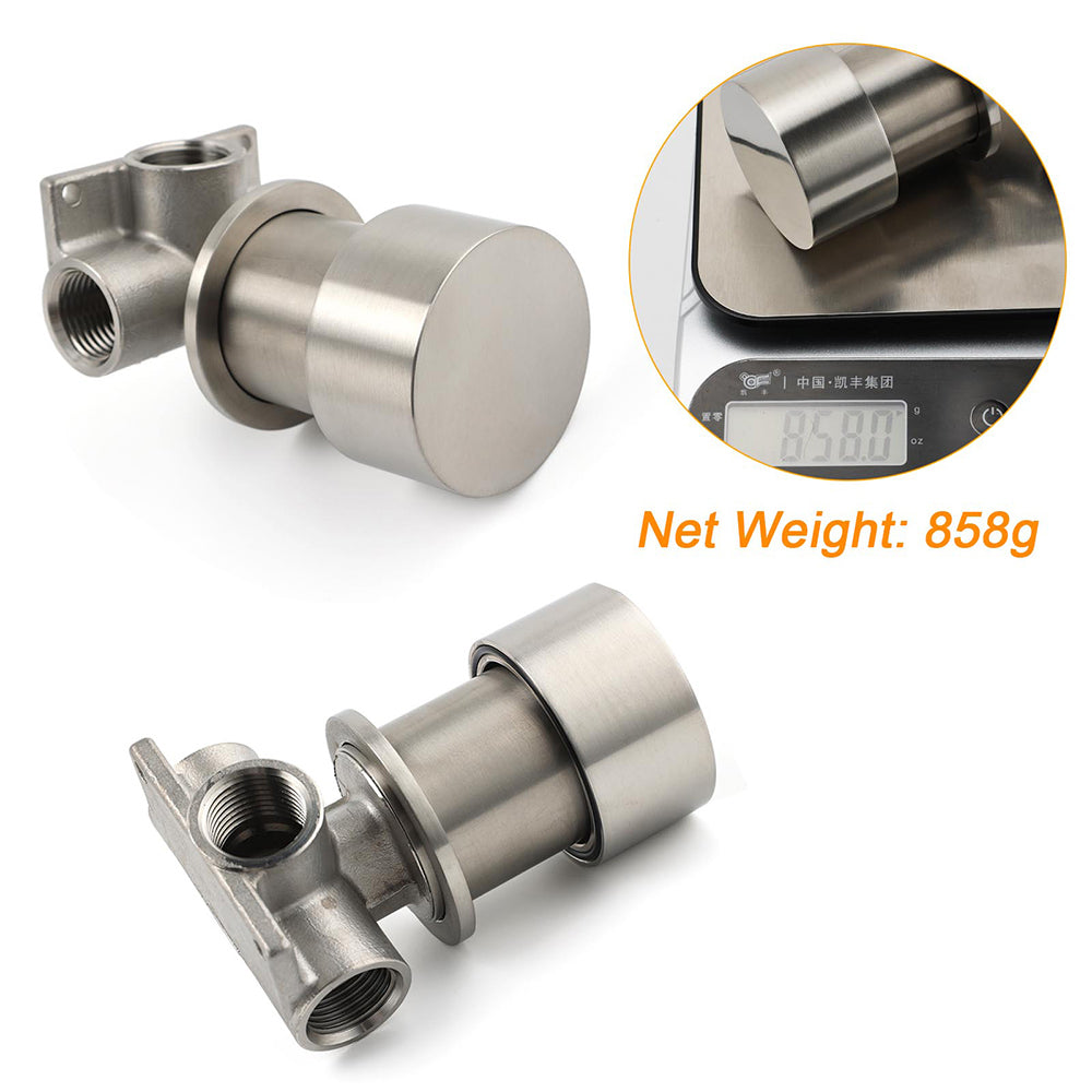 Shower Heads & Screens: Brushed Nickel Bath Shower Mixer Round 1/4 Knob Hot Cold Tap Cartridge Spindle