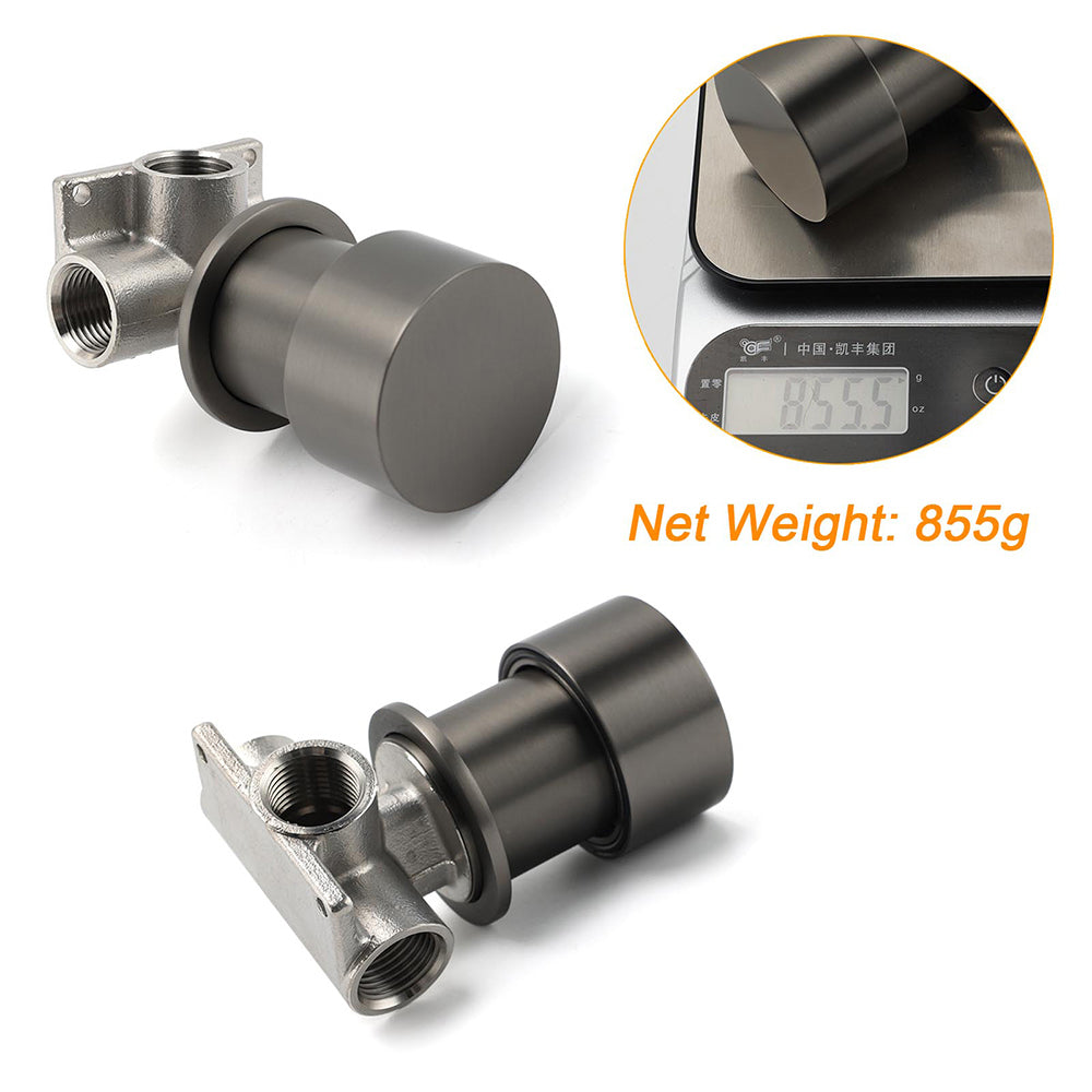 Shower Heads & Screens: Gun Metal Round 1/4 Knob Handle Wall Mounted Shower Hot Cold Water Mixer Tap Kit