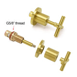 Shower Heads & Screens: Brushed Gold Shower 1/4 Turn Twin Taps Basin Bath Spout Hot Cold Water Mixer Set