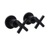 Shower Heads & Screens: Matt Black 1/4 Turn Twin Taps Hot Cold Water Control Mixer For Bath Spout Shower