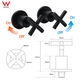 Shower Heads & Screens: Matt Black 1/4 Turn Twin Taps Hot Cold Water Control Mixer For Bath Spout Shower