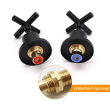 Shower Heads & Screens: Matt Black 1/4 Turn Twin Taps Hot Cold Water Control Mixer For Bath Spout Shower