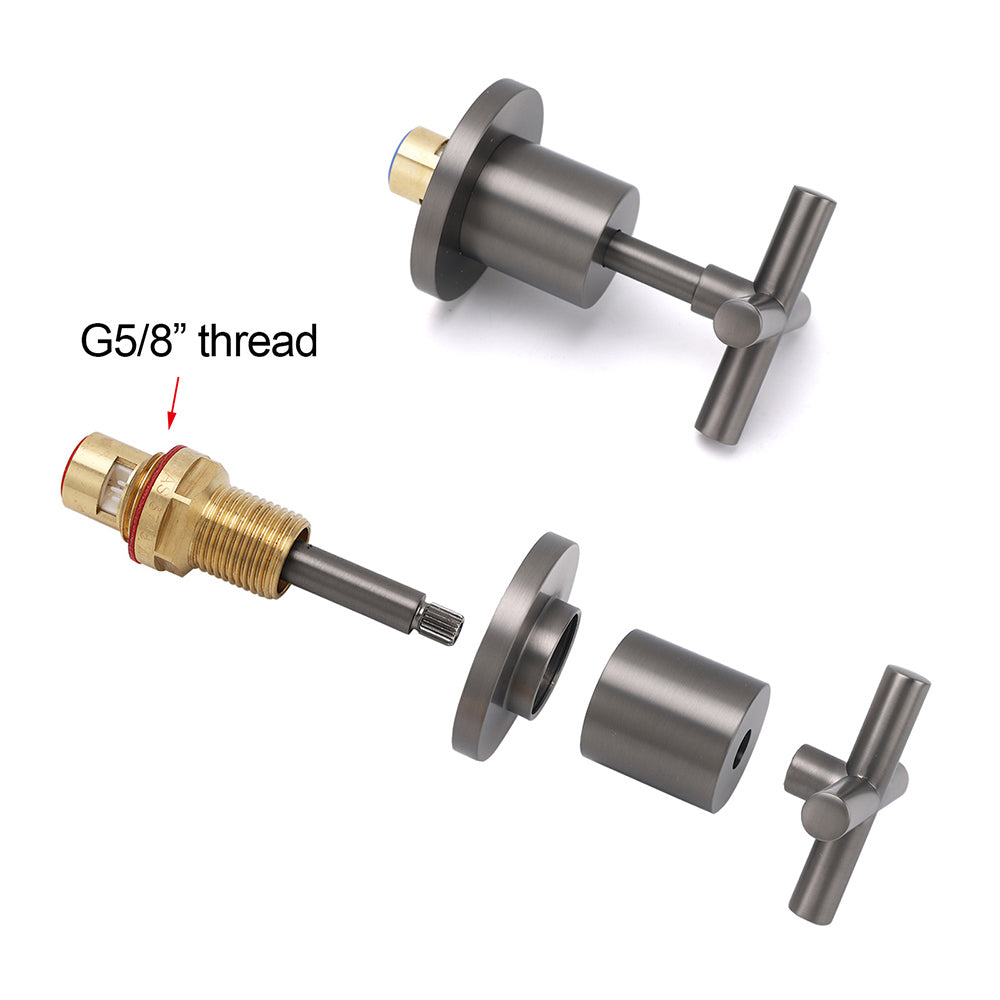 Shower Heads & Screens: Gun Metal Shower 1/4 Turn Twin Taps Pair Bath Spout Hot Cold Water Mixer Valve