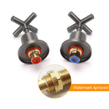 Shower Heads & Screens: Gun Metal Shower 1/4 Turn Twin Taps Pair Bath Spout Hot Cold Water Mixer Valve