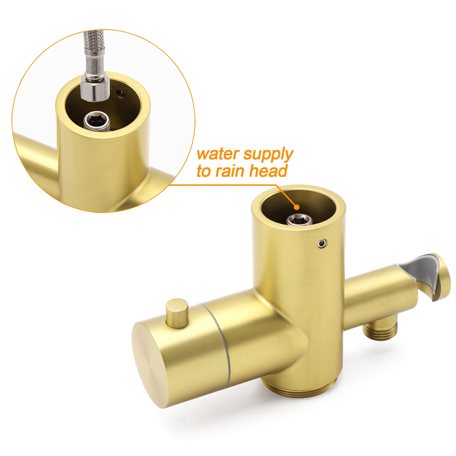 WELS Brushed Gold Twin Shower Handset Combo Set Outdoor Washing 10" Head 316 SUS