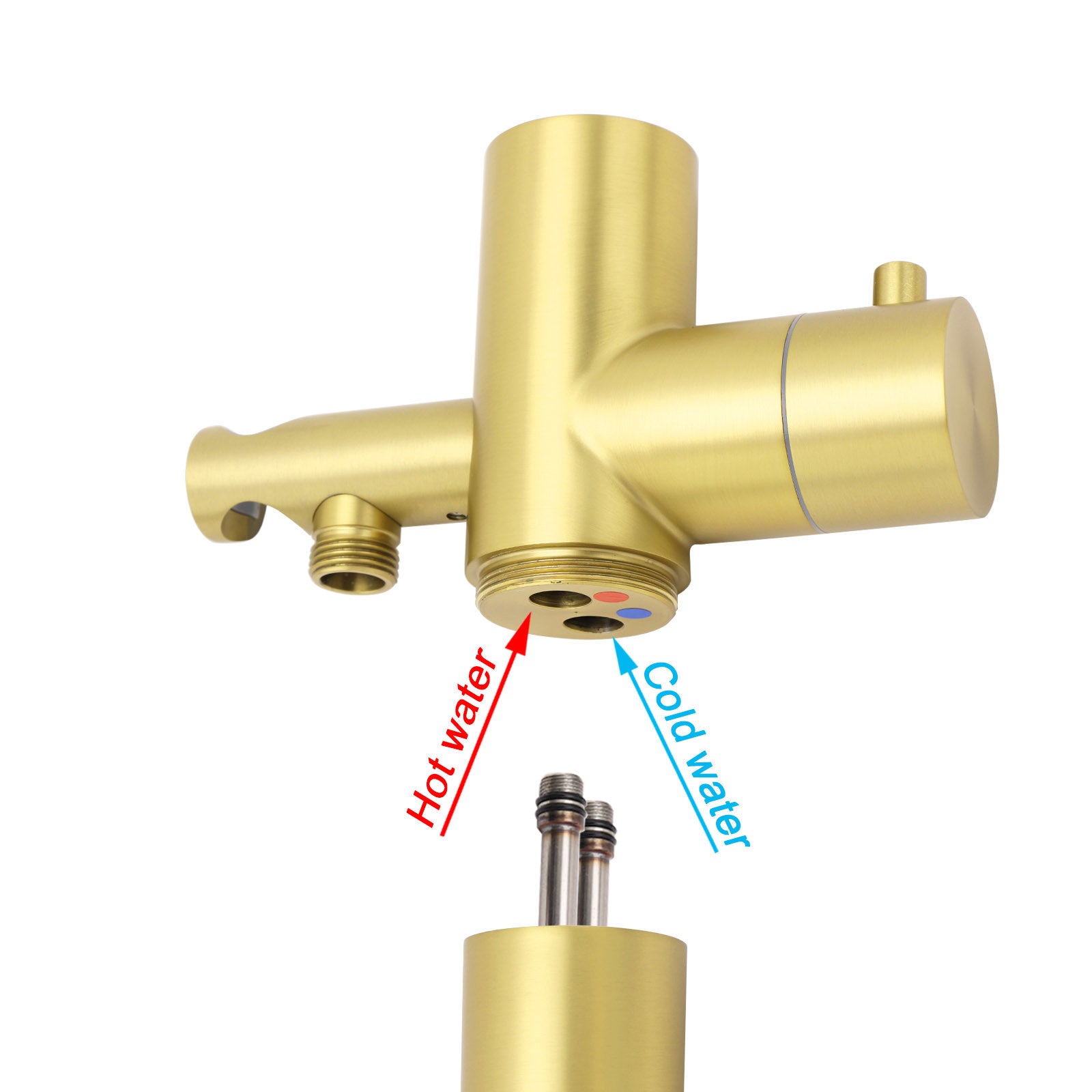 WELS Brushed Gold Twin Shower Handset Combo Set Outdoor Washing 10" Head 316 SUS