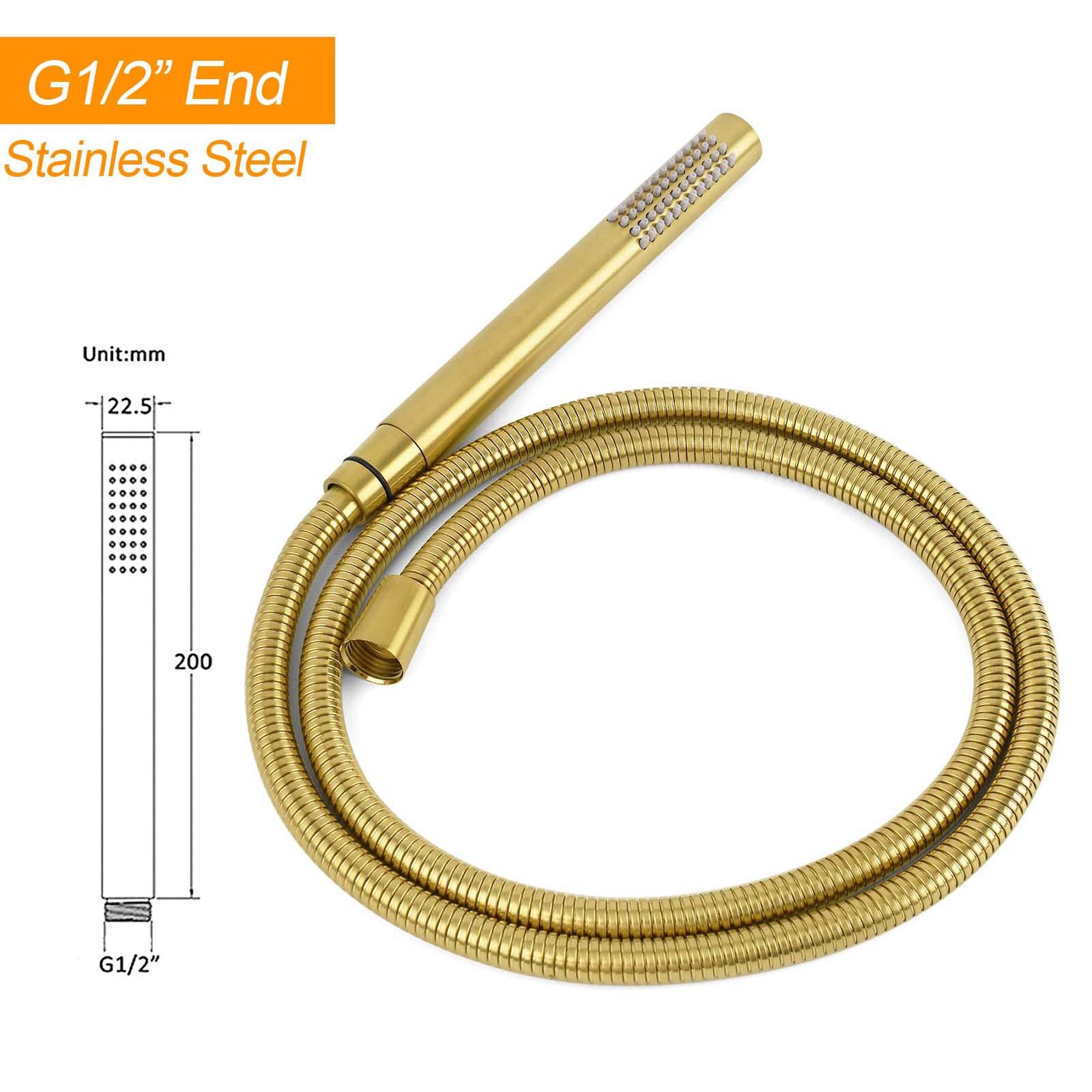 WELS Brushed Gold Twin Shower Handset Combo Set Outdoor Washing 10" Head 316 SUS