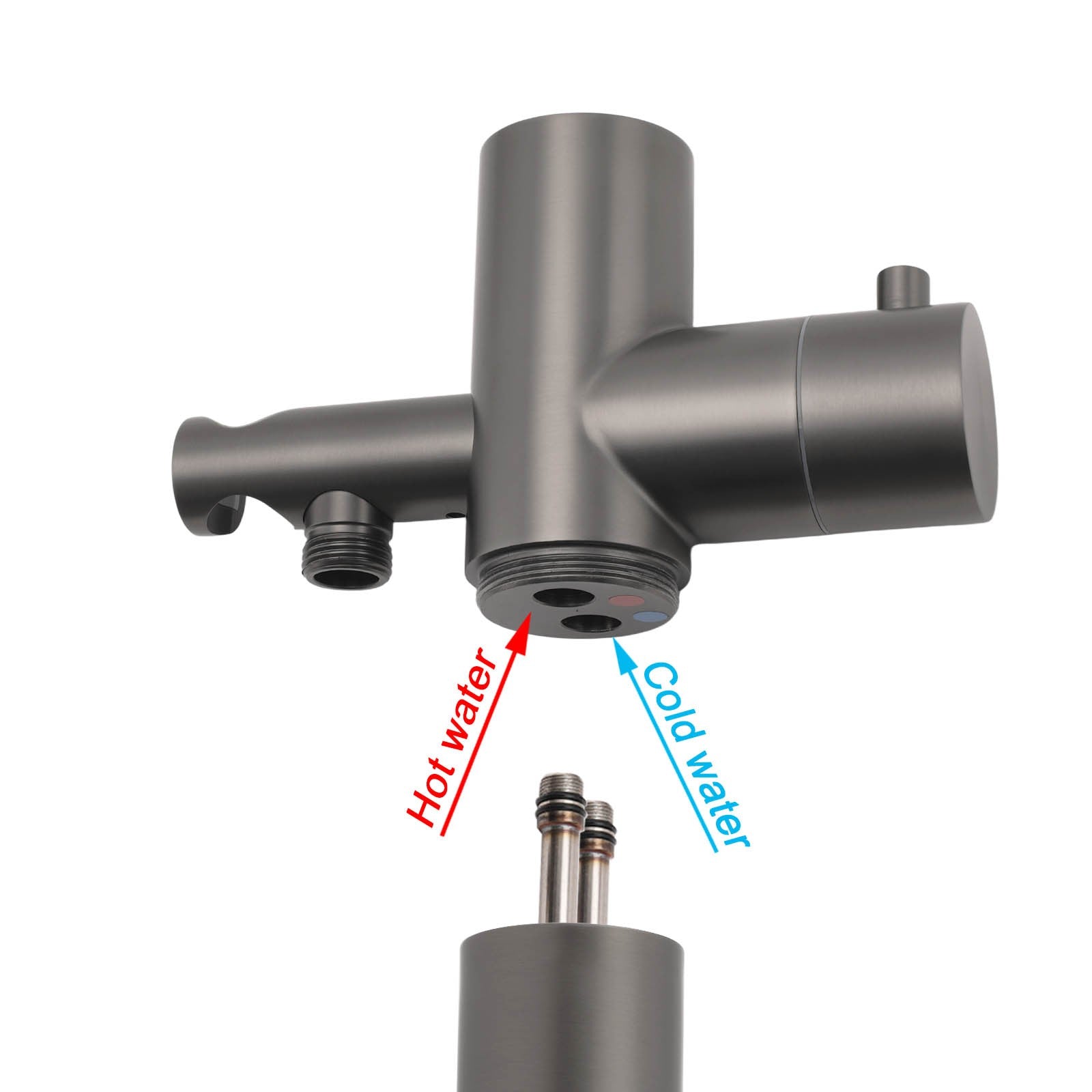 316 SUS WELS Gun Metal Twin Shower Handset Combo Outdoor Bath Rainfall 10" Head
