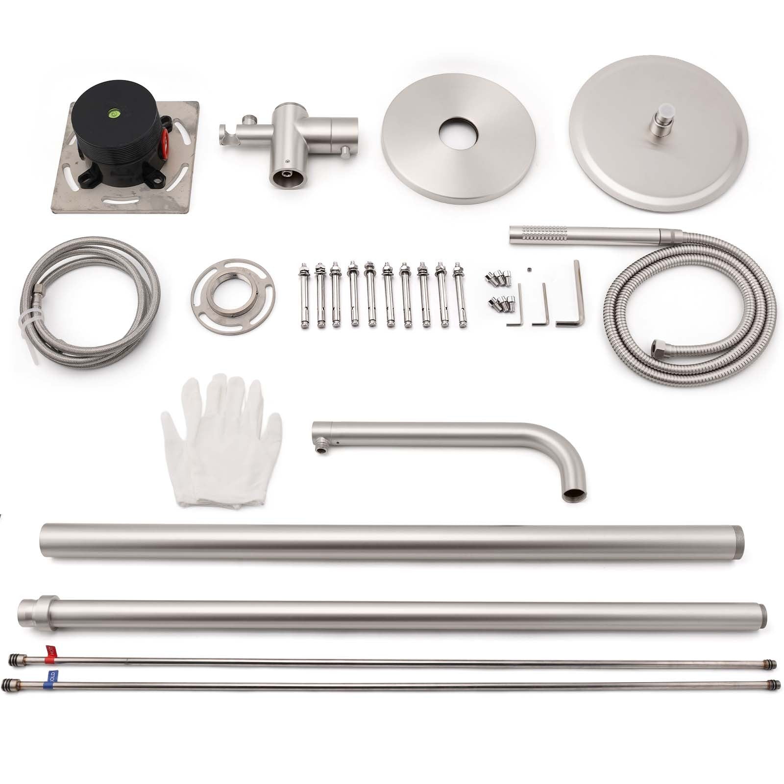 Watermark Brushed Nickel Dual Shower Handset Combo Outdoor Round 10" Head 316SUS