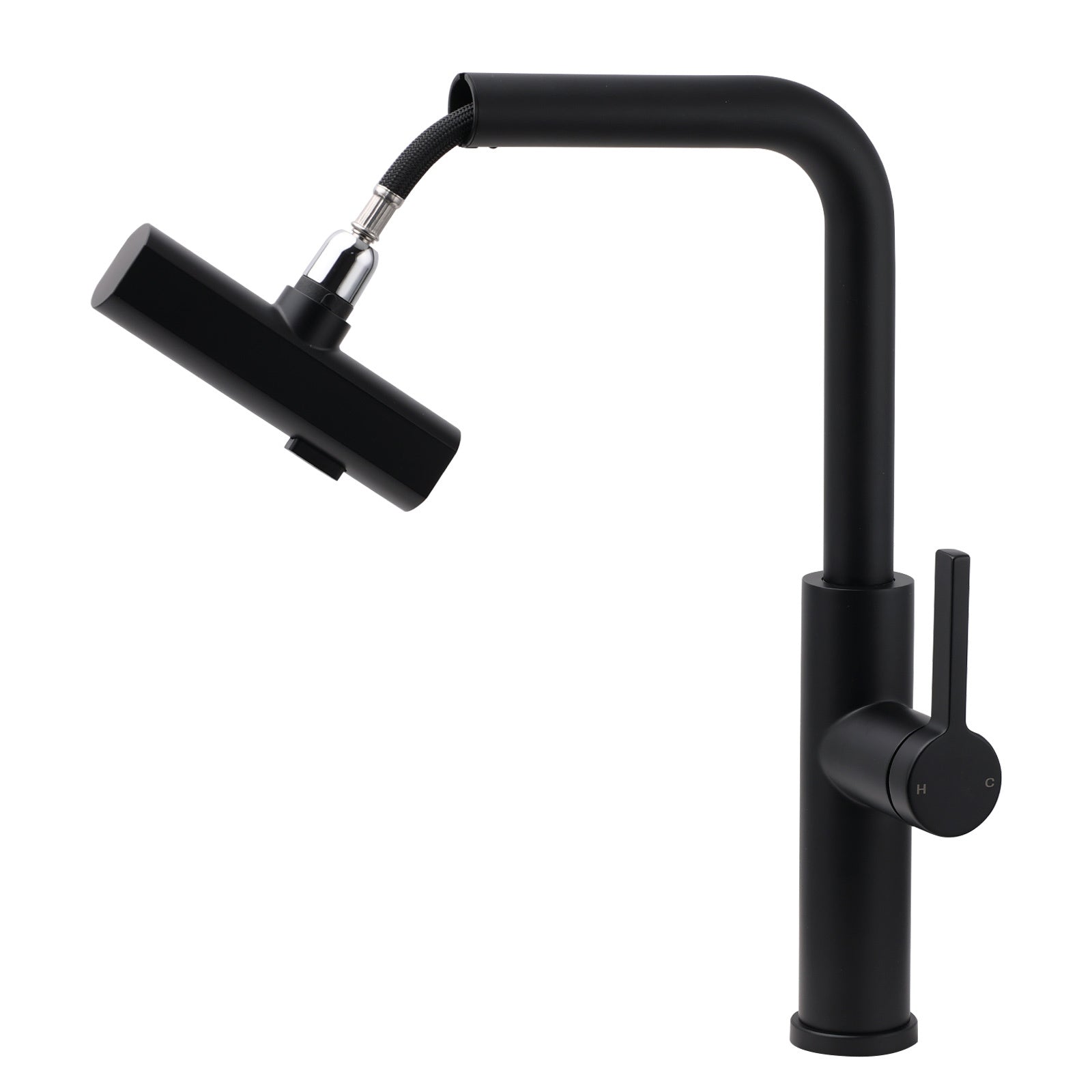 WELS Matte Black 3-Mode Spray Pull Out Kitchen Mixer Sink Laundry Faucet Tapware