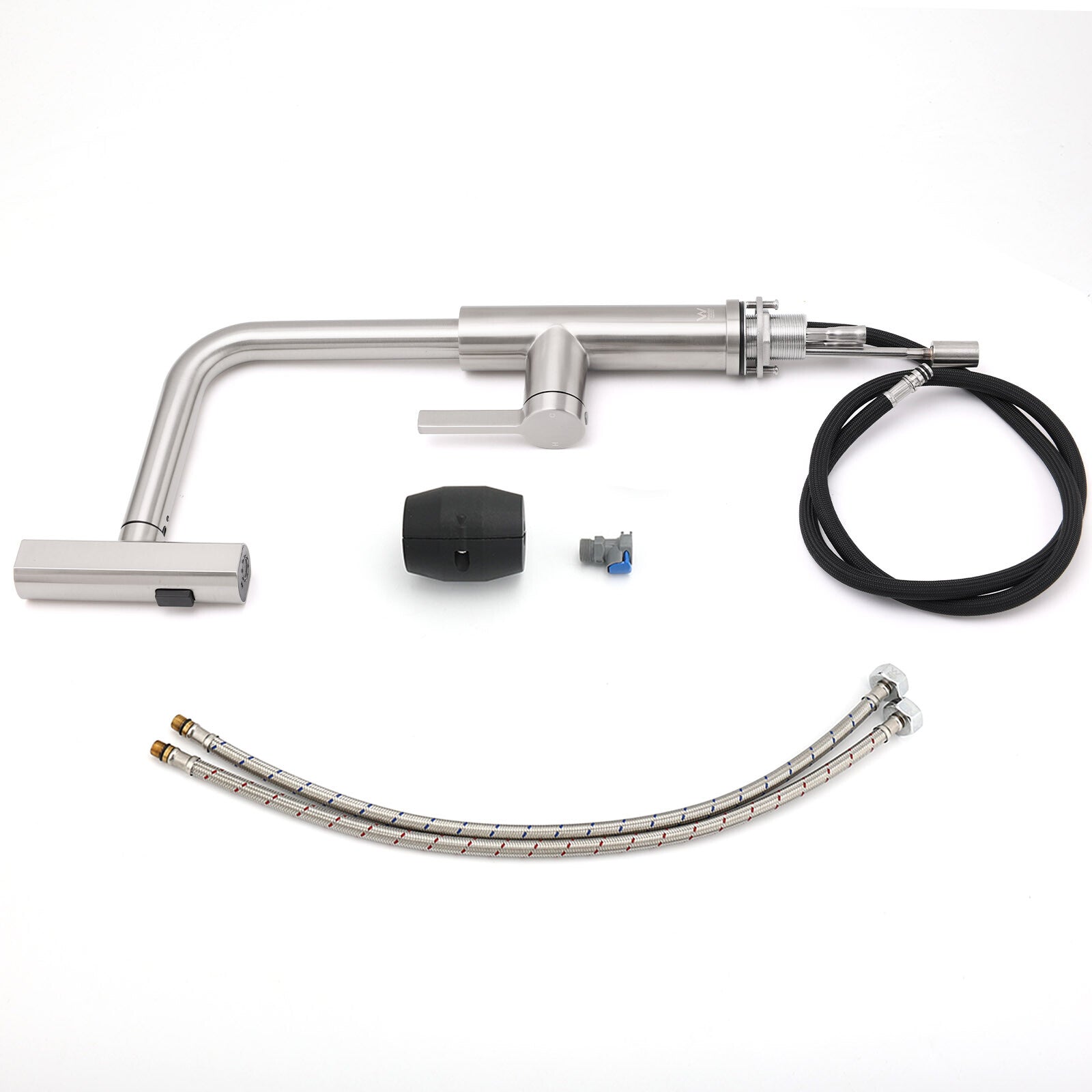 Brushed Nickel 3-Mode Kitchen Mixer Pull Out Down Sink Laundry Faucet Tap WELS