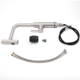 Brushed Nickel 3-Mode Kitchen Mixer Pull Out Down Sink Laundry Faucet Tap WELS