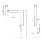 Brushed Nickel 3-Mode Kitchen Mixer Pull Out Down Sink Laundry Faucet Tap WELS