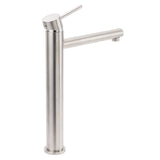 Brushed Nickel Classic Round Bathroom Basin Straight Spout Mixer Sink Faucet Tap