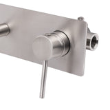 Brushed Nickel Round Wall Mounted Basin Vanity Mixer Bathtub Straight Spout Tap